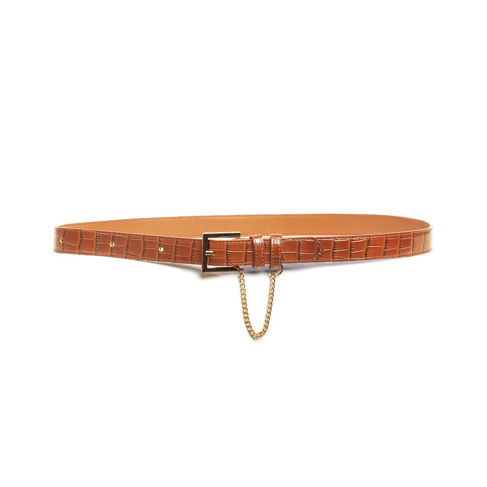 Kathryn Wilson Classic Belt - Tan Croc - Shop 9