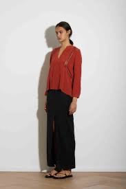 Knuefermann Lattice Shirt Burnt Henna Silk - Shop 9