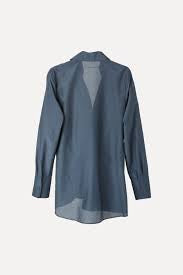 Knuefermann Knotted Shirt Silk/Cotton Cafe Petrol Blue - Shop 9