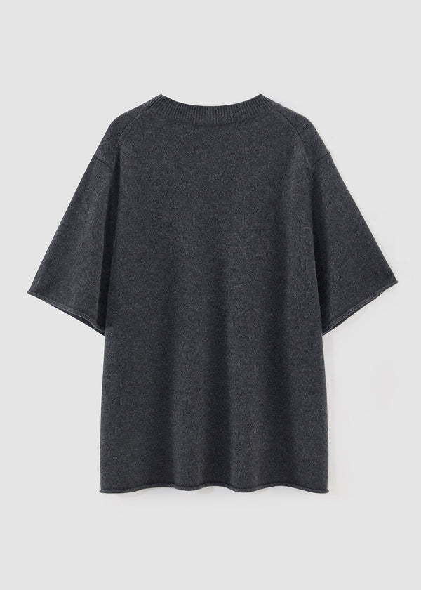 Aleger 490 Cashmere Blend Super Big T - Dark Marl Grey - Shop 9