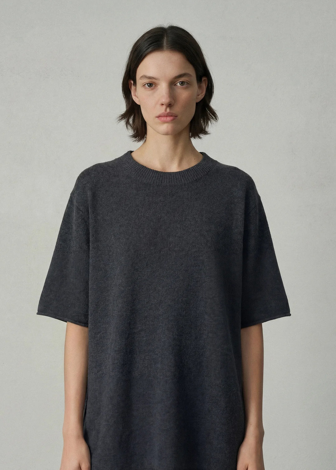 Aleger 490 Cashmere Blend Super Big T - Dark Marl Grey - Shop 9