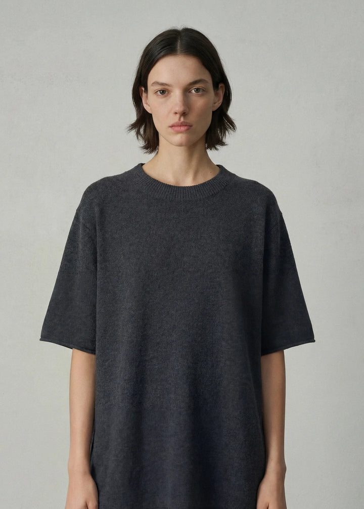 Aleger 490 Cashmere Blend Super Big T - Dark Marl Grey - Shop 9