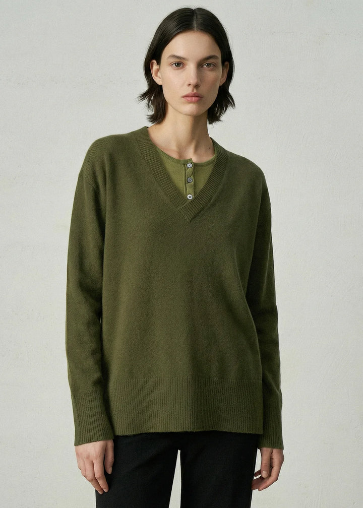 Aleger 494 Cashmere Gorgeous V - Olive - Shop 9