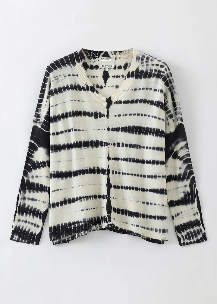 Aleger N.2119D Fine Knit Summer Dye V-Neck - Shop 9