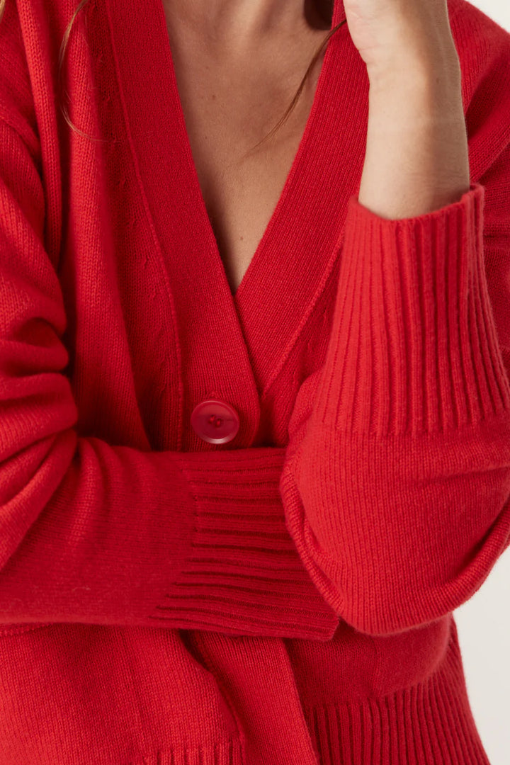 Cabe Melbourne Cashwool V Cardigan - Poppy Red - Shop 9