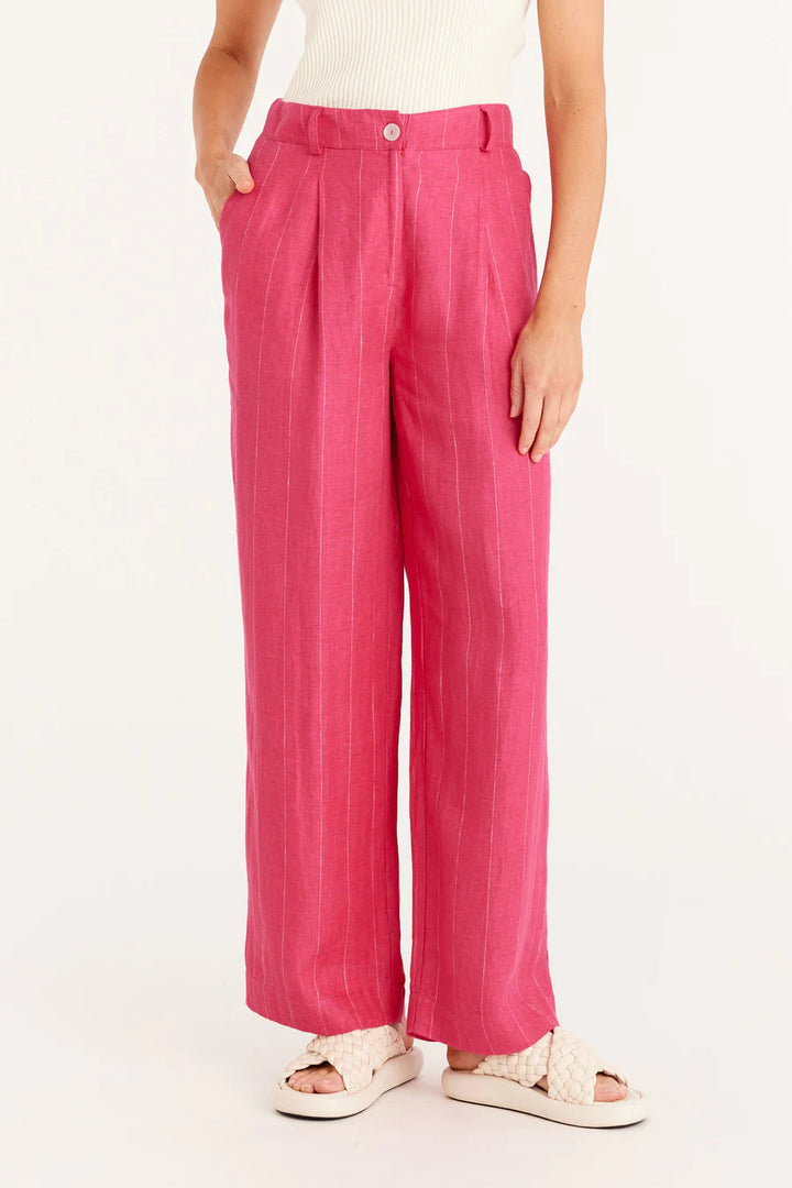 Cable Freya Linen Pant - Hot Pink - Shop 9