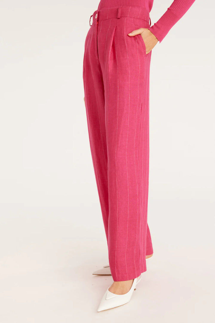 Cable Freya Linen Pant - Hot Pink - Shop 9