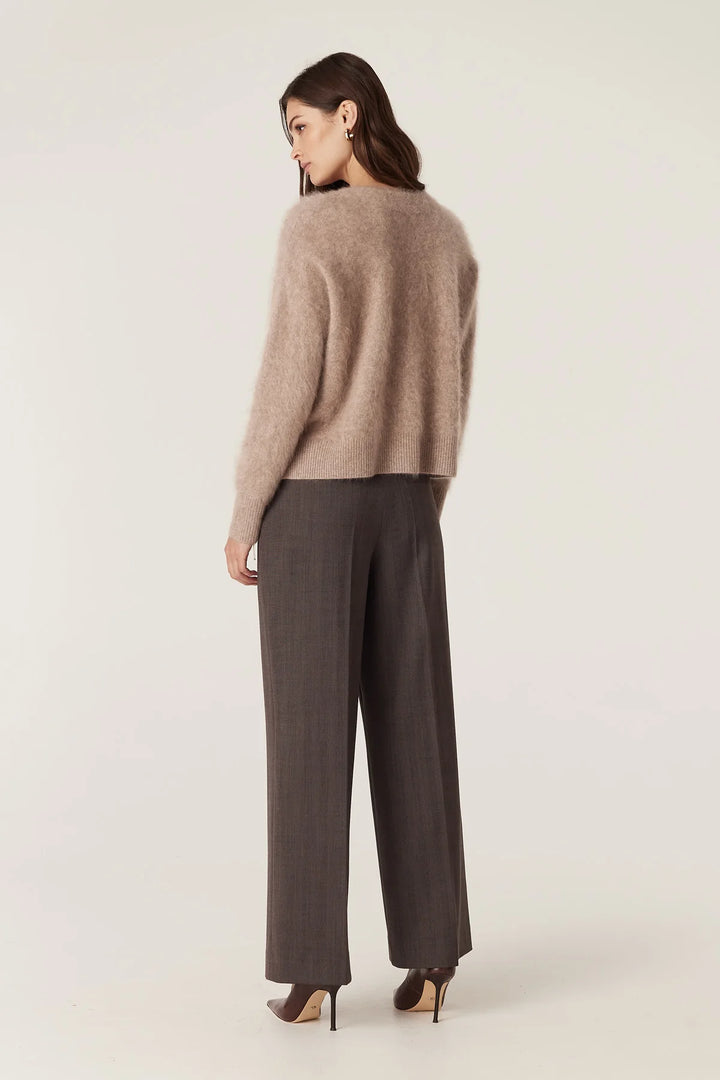 Cable Melbourne Brushed Cashwool V Cardigan - Mink - Shop 9