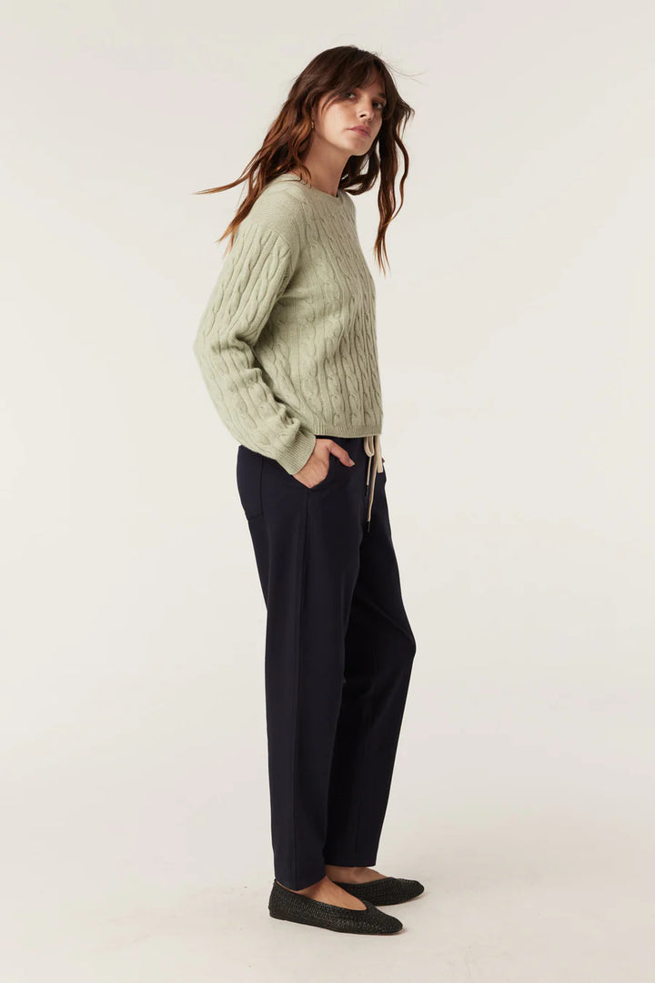 Cable Melbourne Cashwool Cable Crew Jumper - Pistachio Green - Shop 9