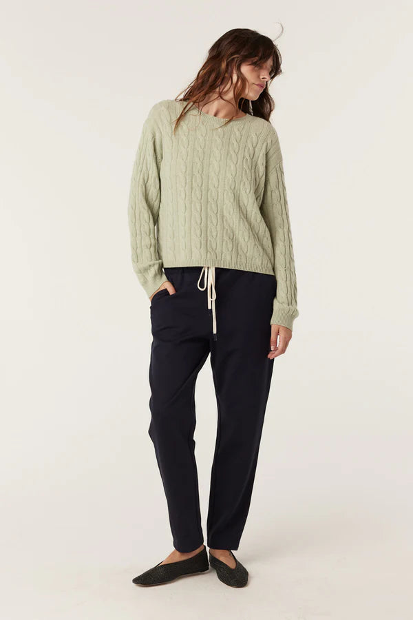 Cable Melbourne Cashwool Cable Crew Jumper - Pistachio Green - Shop 9