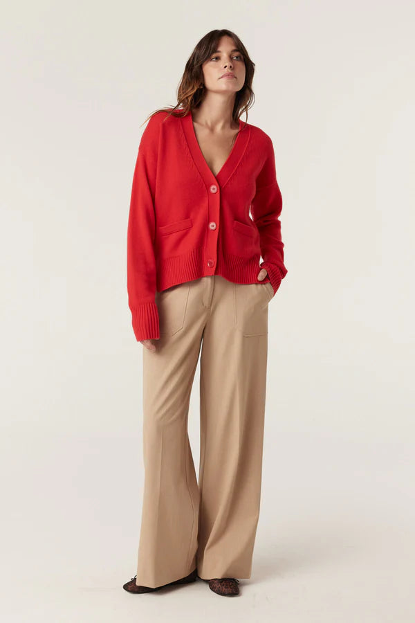 Cabe Melbourne Cashwool V Cardigan - Poppy Red - Shop 9