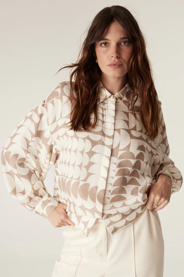 Cable Melbourne Dune Blouse - Half Moon Print - Shop 9