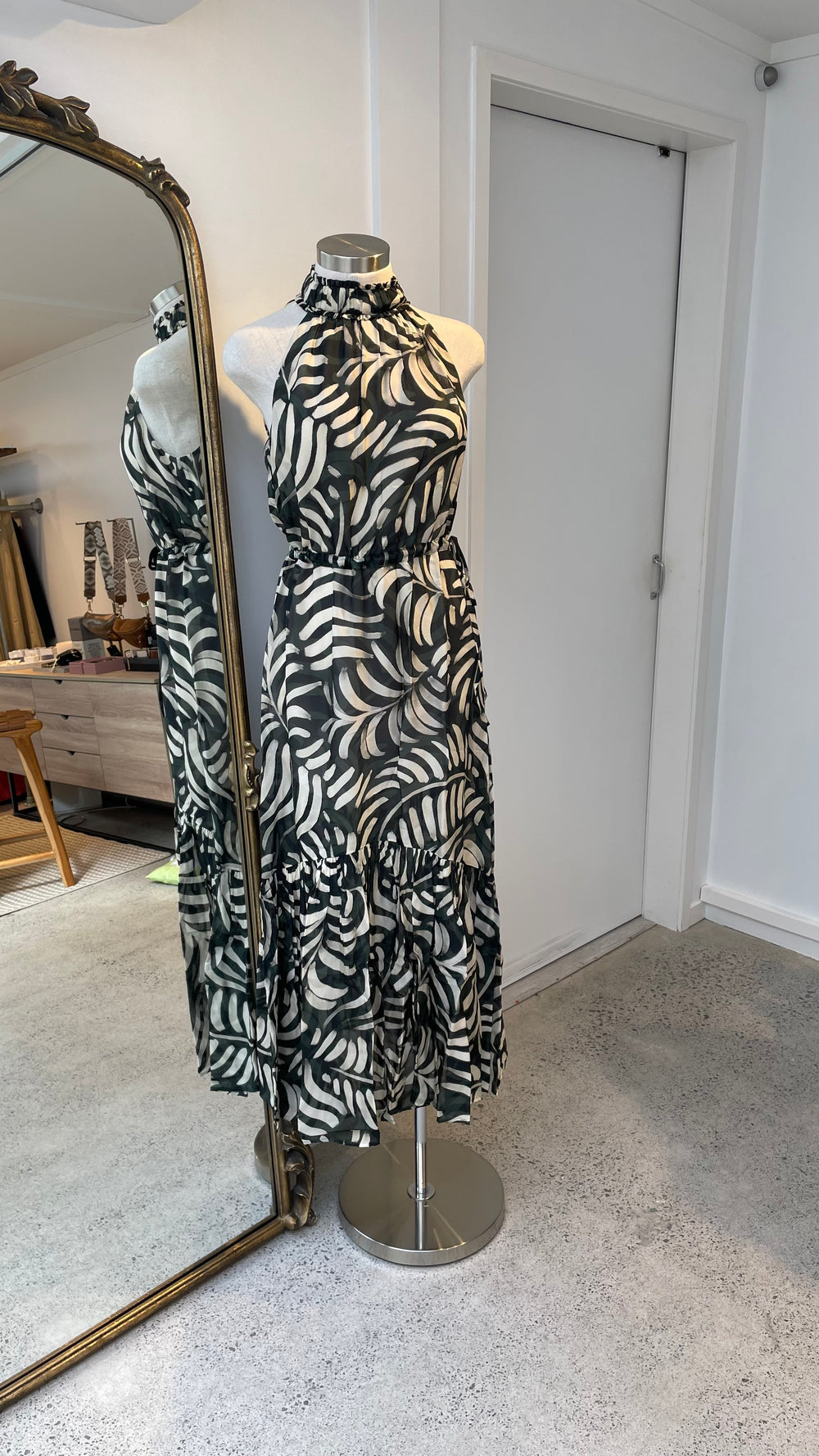 Cable Melbourne Eden Halter Neck Dress - Shadow Leaf Print - Shop 9