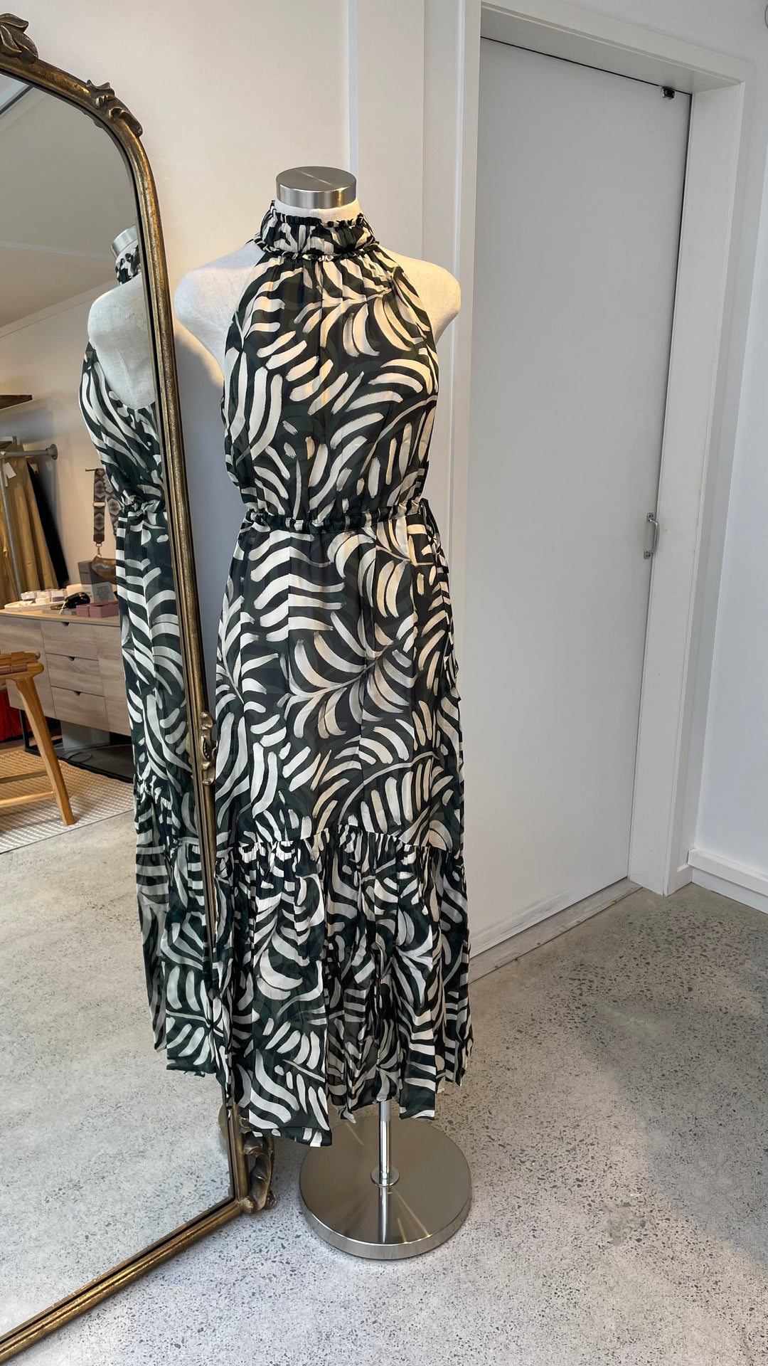 Cable Melbourne Eden Halter Neck Dress - Shadow Leaf Print - Shop 9