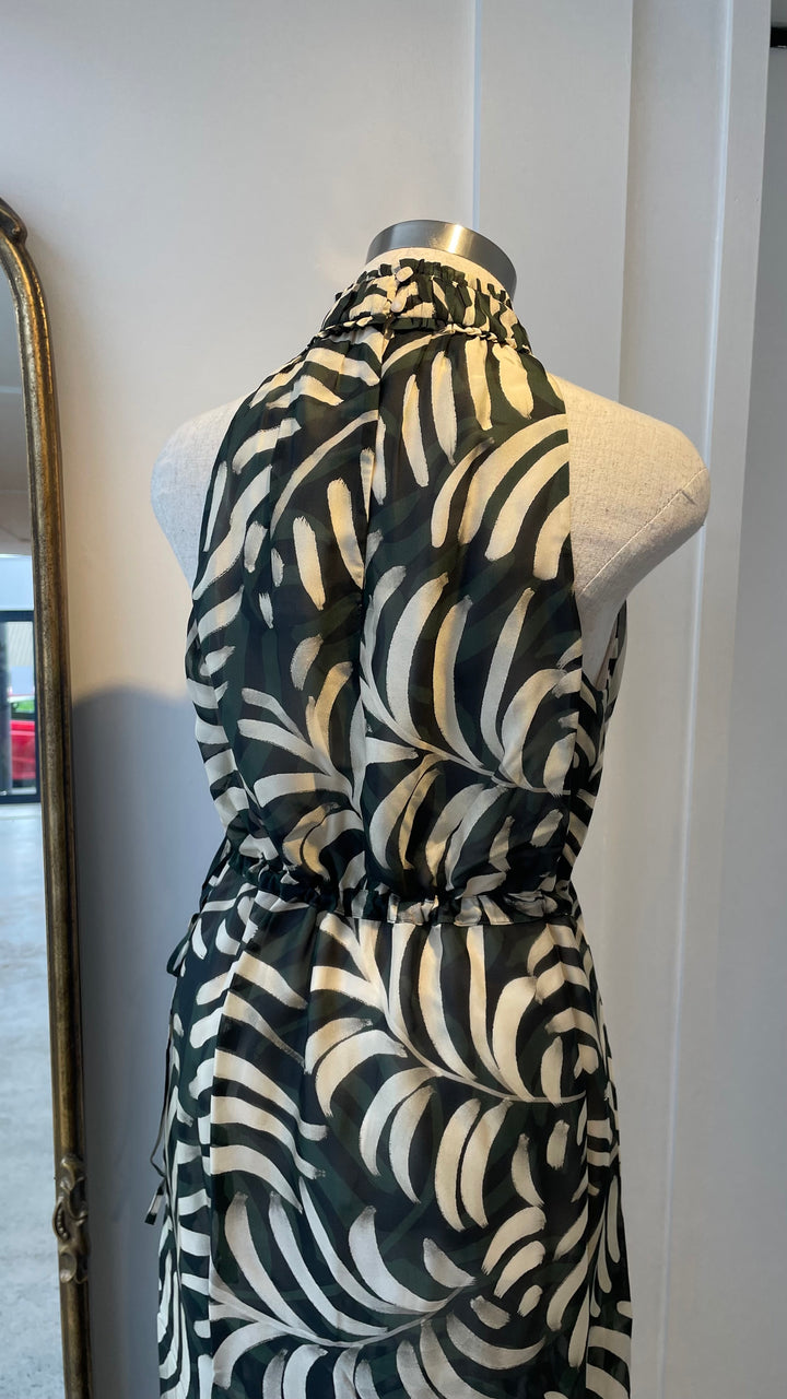 Cable Melbourne Eden Halter Neck Dress - Shadow Leaf Print - Shop 9