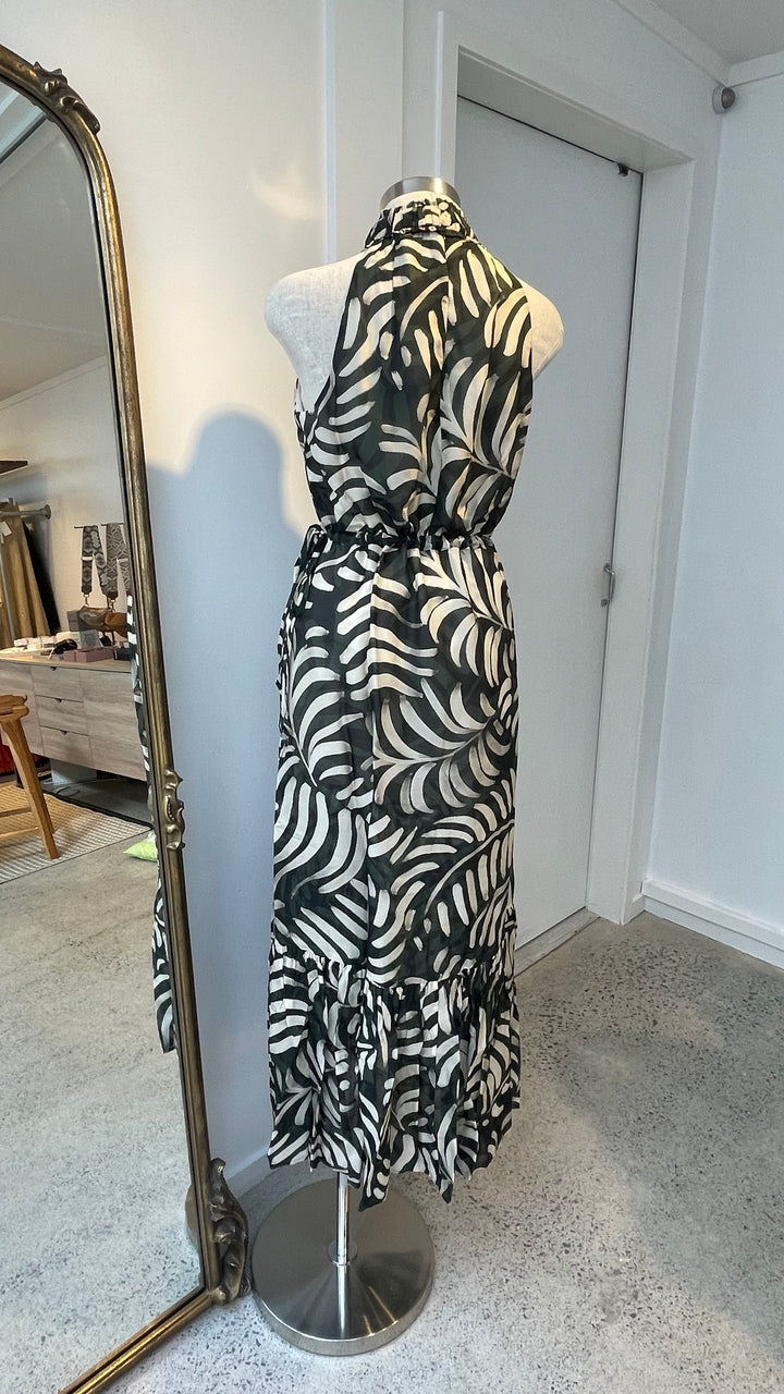 Cable Melbourne Eden Halter Neck Dress - Shadow Leaf Print - Shop 9