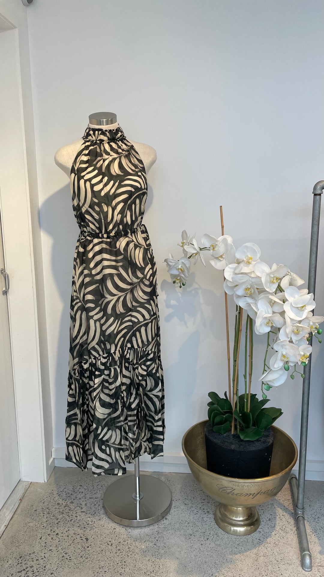Cable Melbourne Eden Halter Neck Dress - Shadow Leaf Print - Shop 9