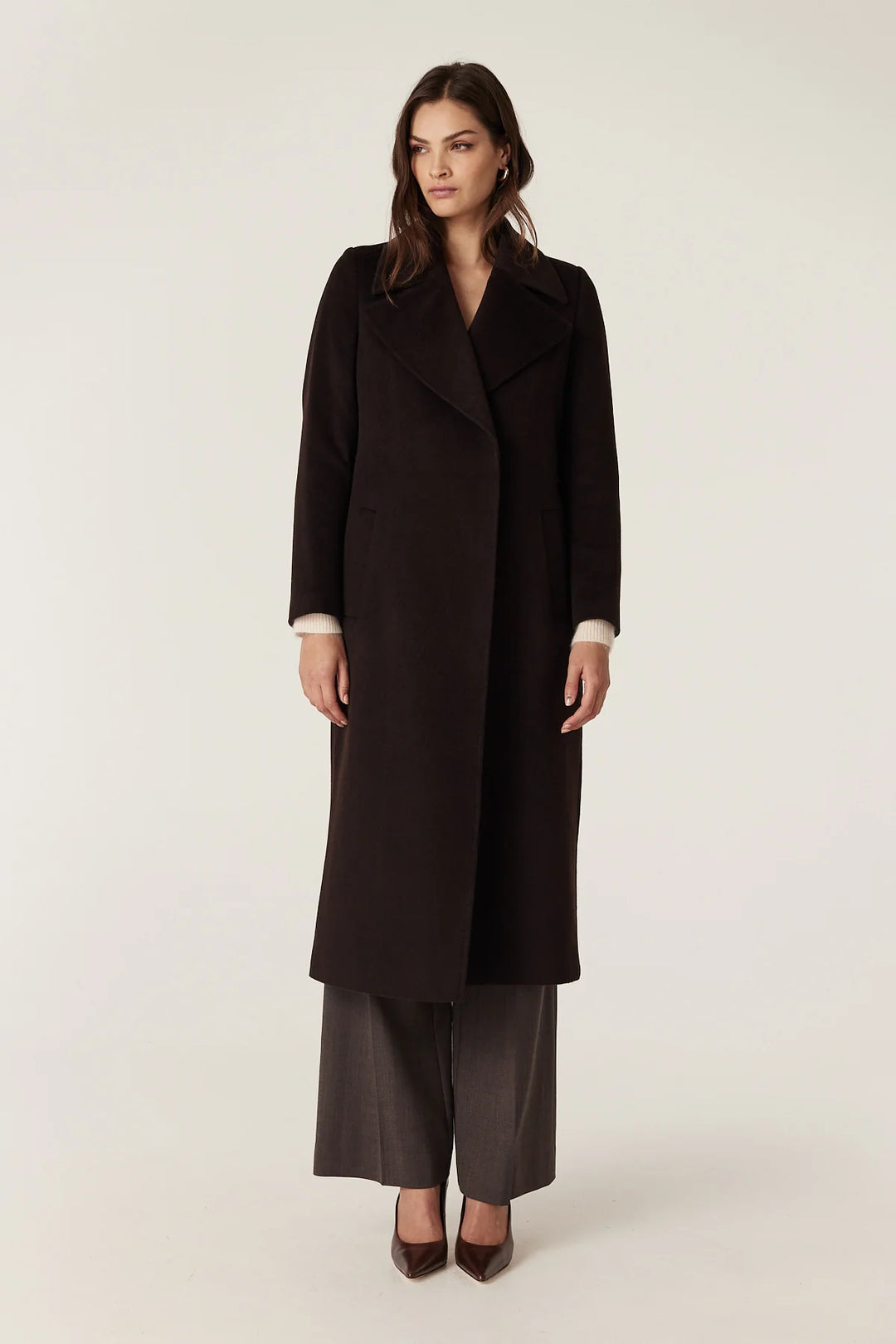 Cable Melbourne Evans Wool Coat - Espresso