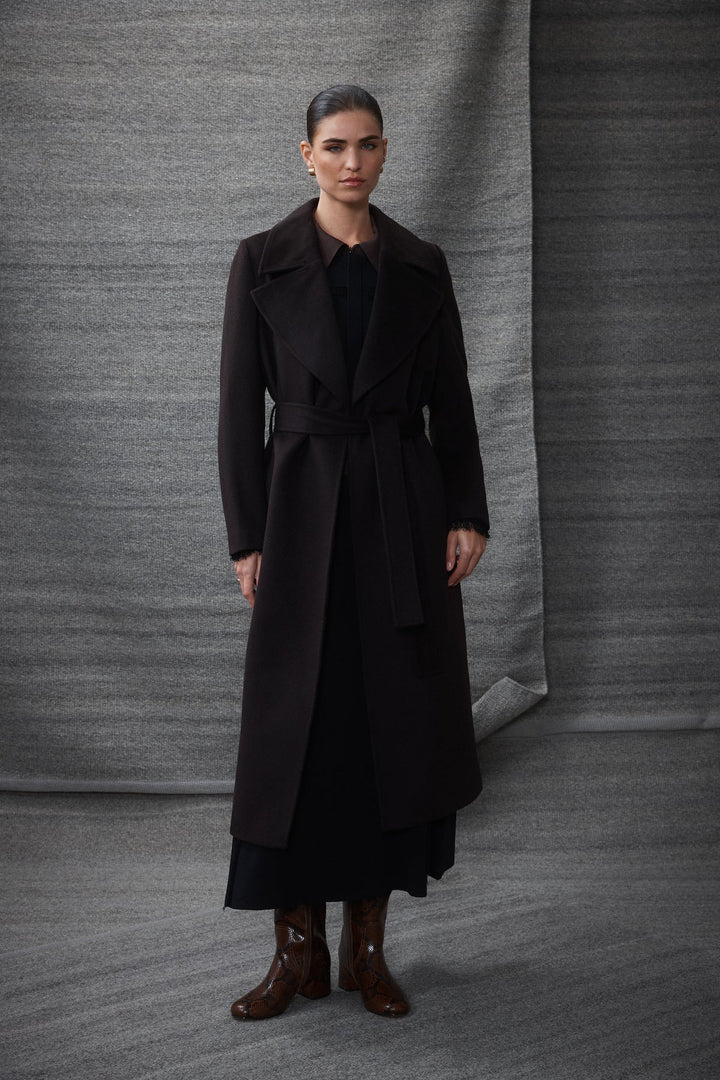 Cable Melbourne Evans Wool Coat - Espresso