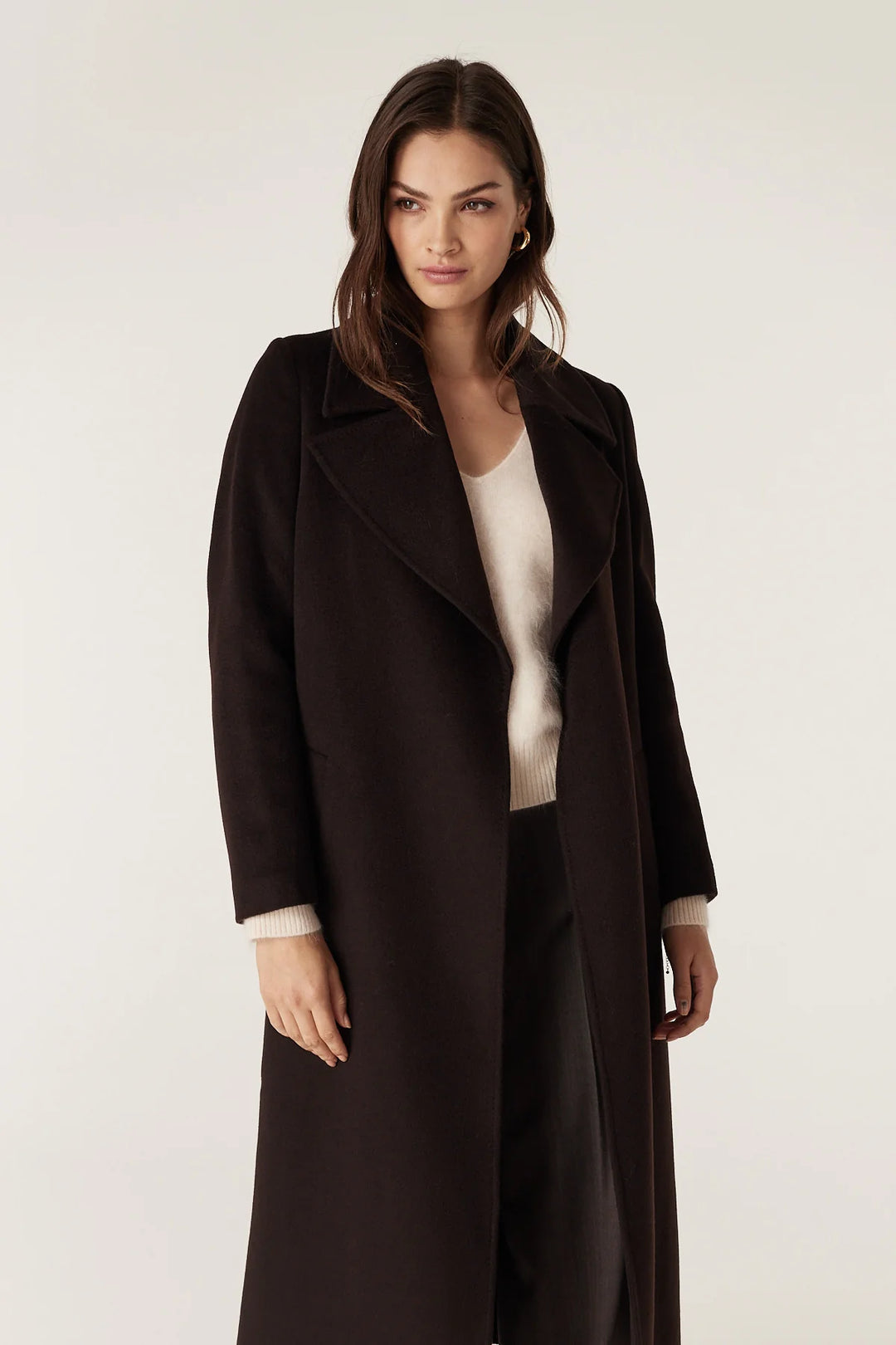 Cable Melbourne Evans Wool Coat - Espresso