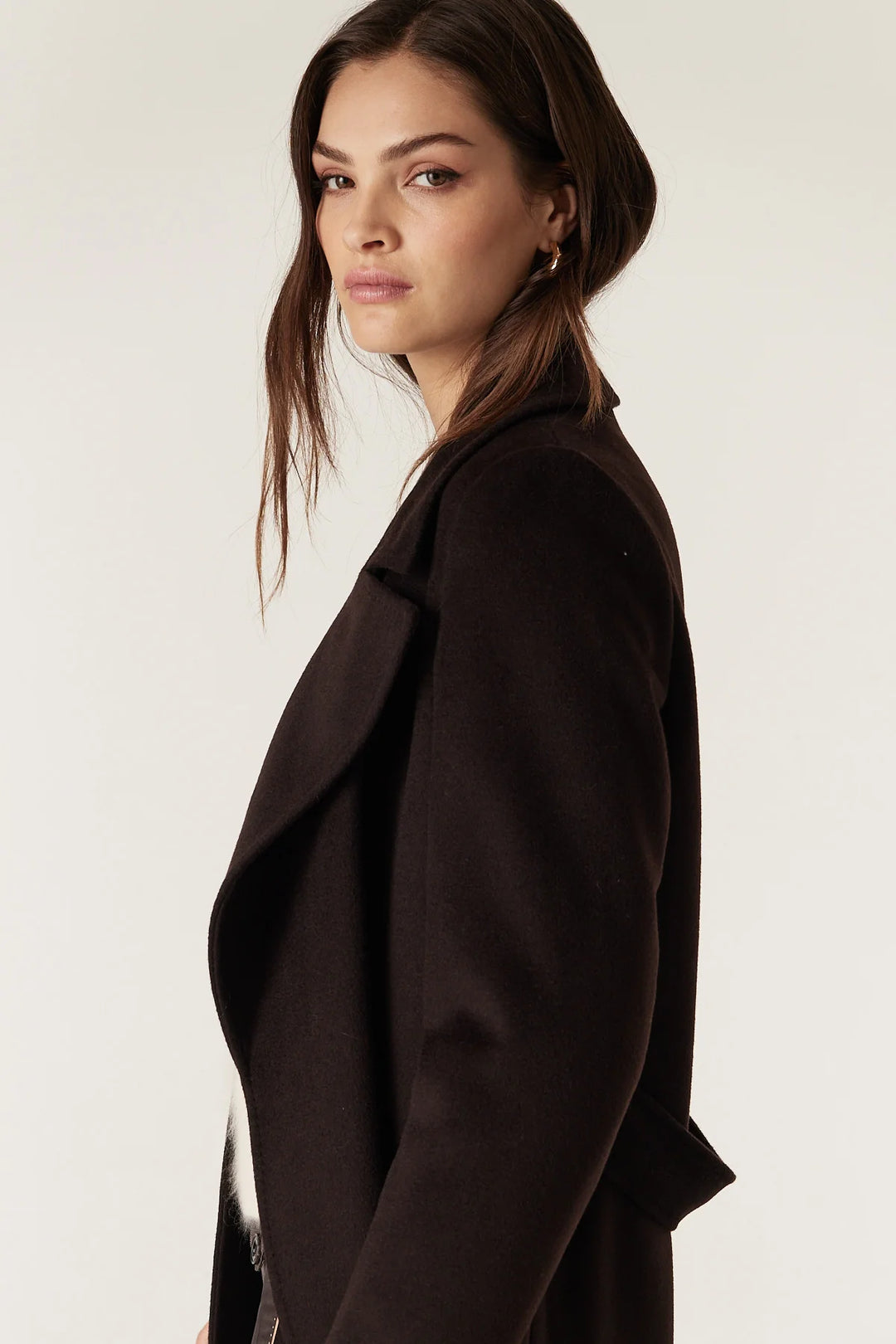 Cable Melbourne Evans Wool Coat - Espresso