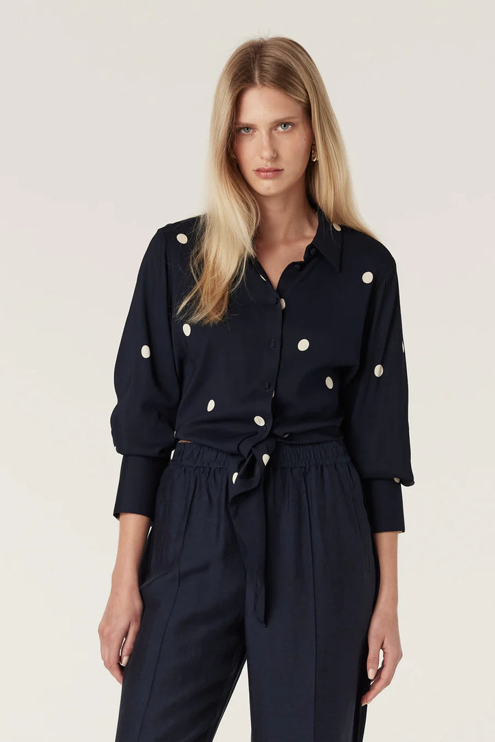 Cable Melbourne Muse Blouse - Navy Spot - Shop 9