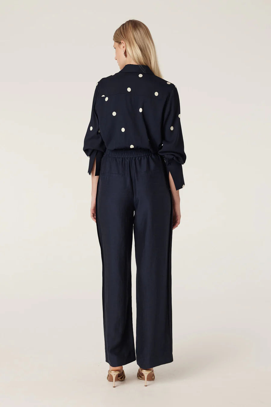 Cable Melbourne Muse Blouse - Navy Spot - Shop 9