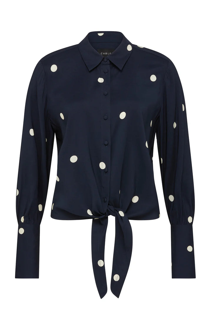 Cable Melbourne Muse Blouse - Navy Spot - Shop 9