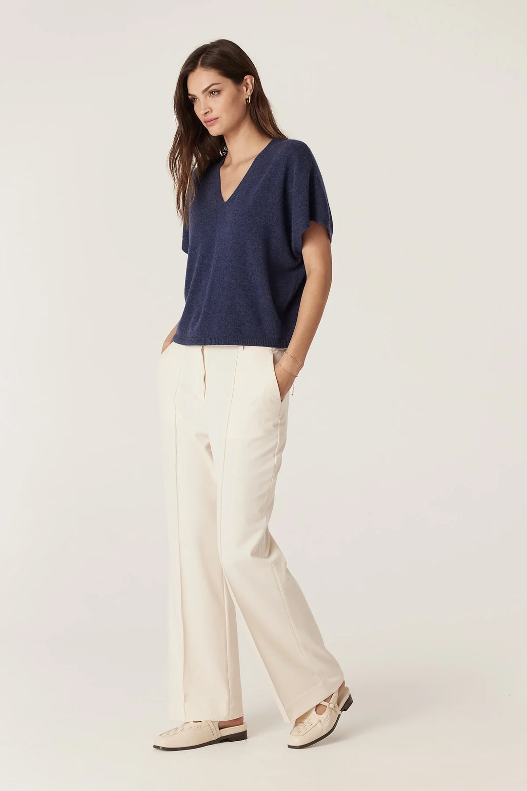 Cable Melbourne Pure Cashmere Relaxed Top - Denim