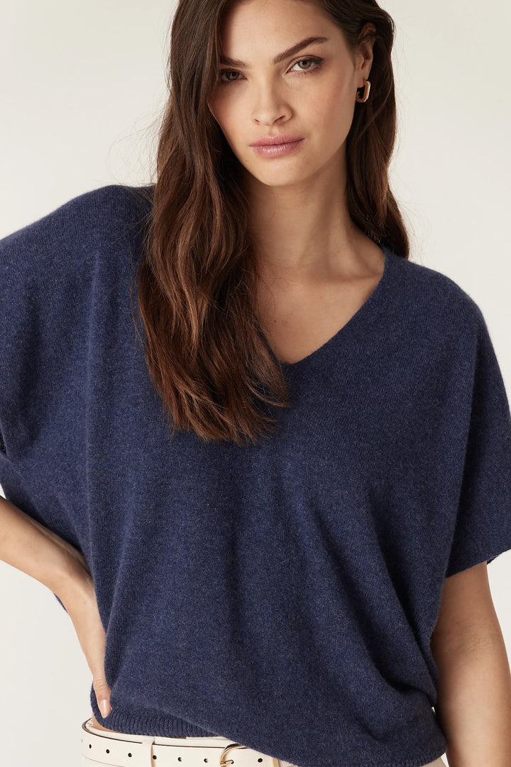 Cable Melbourne Pure Cashmere Relaxed Top - Denim