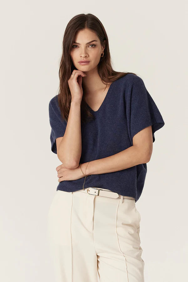 Cable Melbourne Pure Cashmere Relaxed Top - Denim