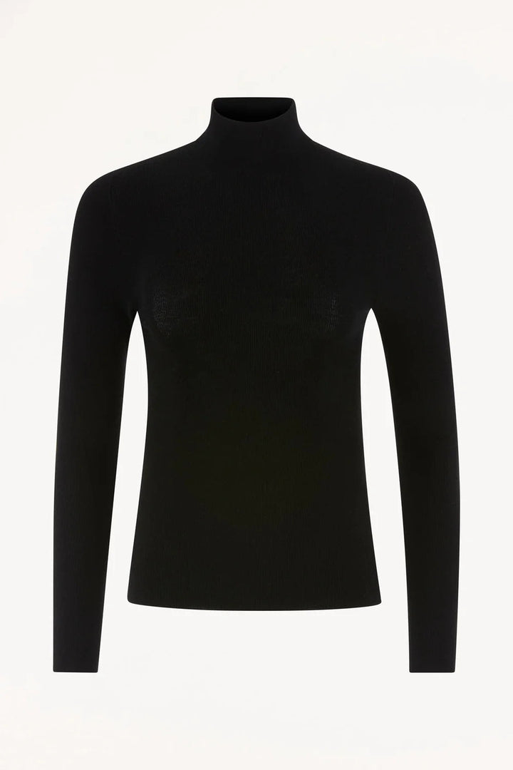 Cable Melbourne Seamless Merino Turtle Neck - Black - Shop 9