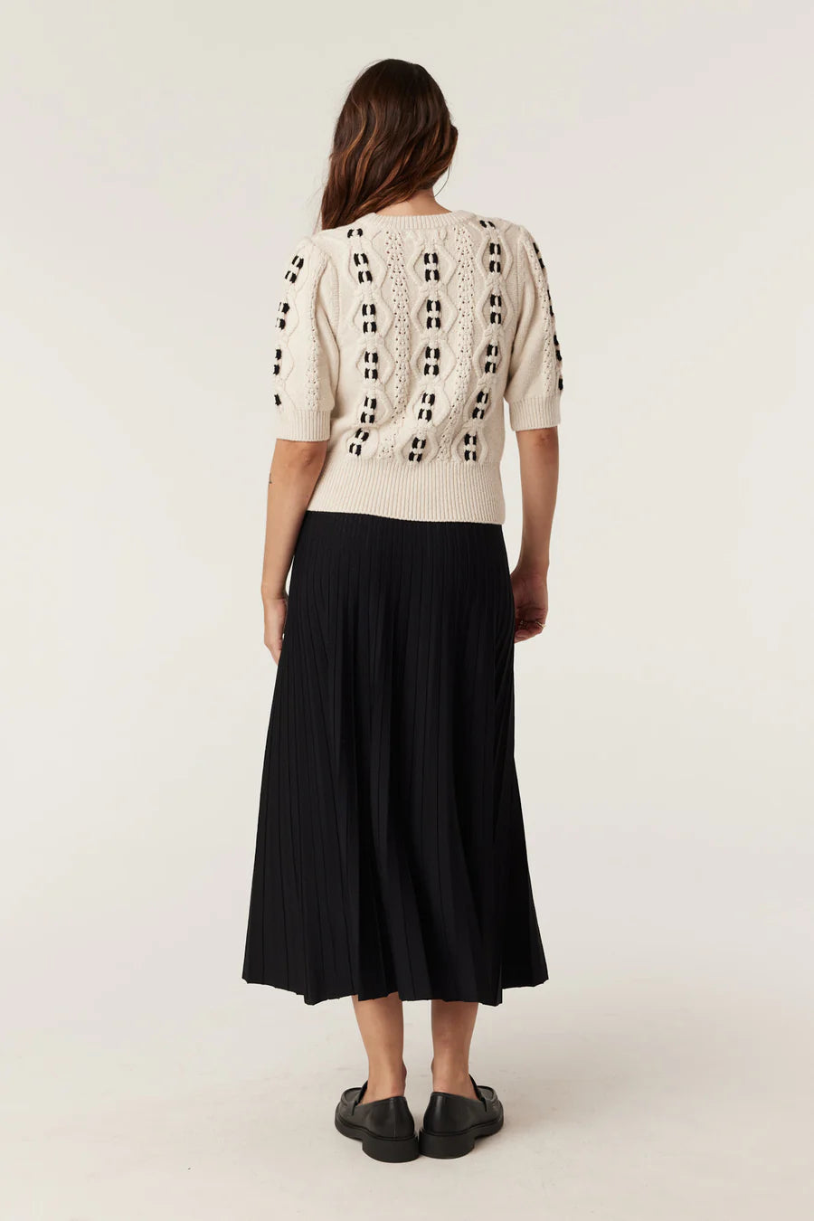 Cable Melbourne Tavi Knit Top - Oat - Shop 9