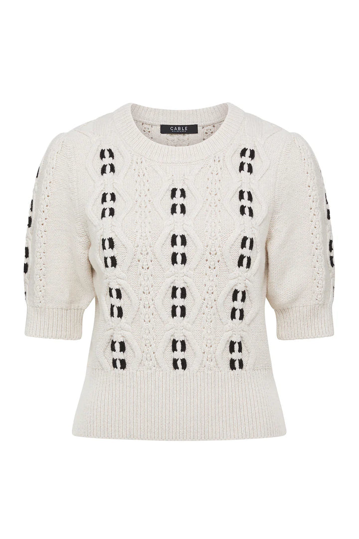 Cable Melbourne Tavi Knit Top - Oat - Shop 9