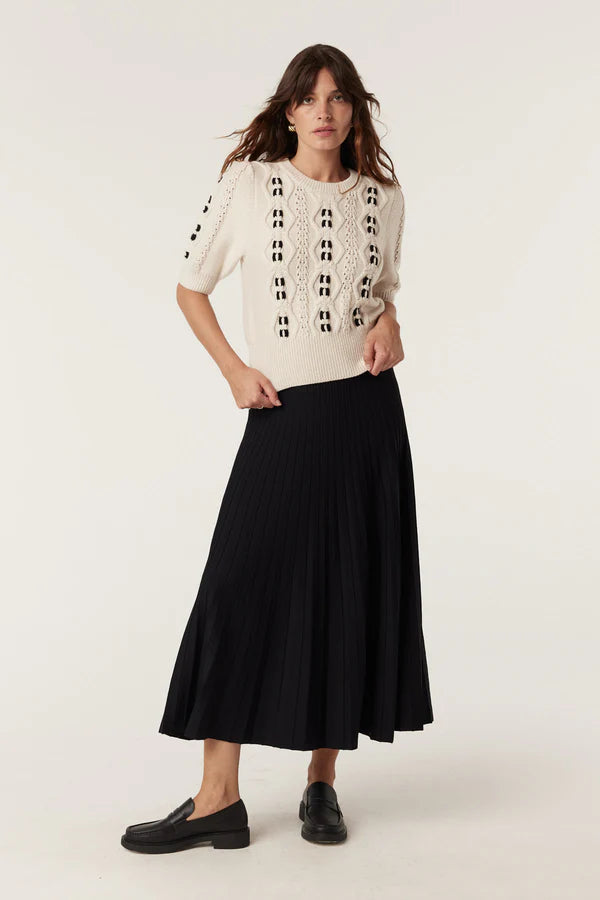 Cable Melbourne Tavi Knit Top - Oat - Shop 9