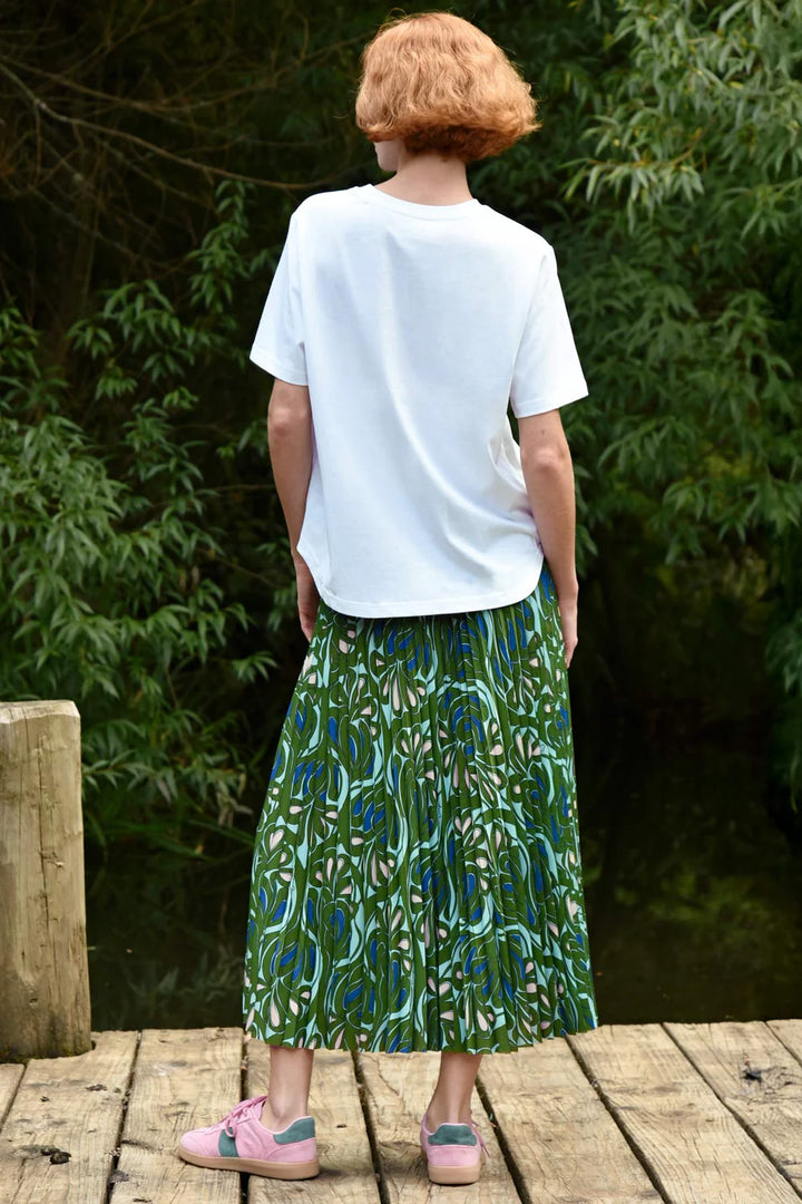 Coop Skipped a Pleat Skirt - Green + Blue
