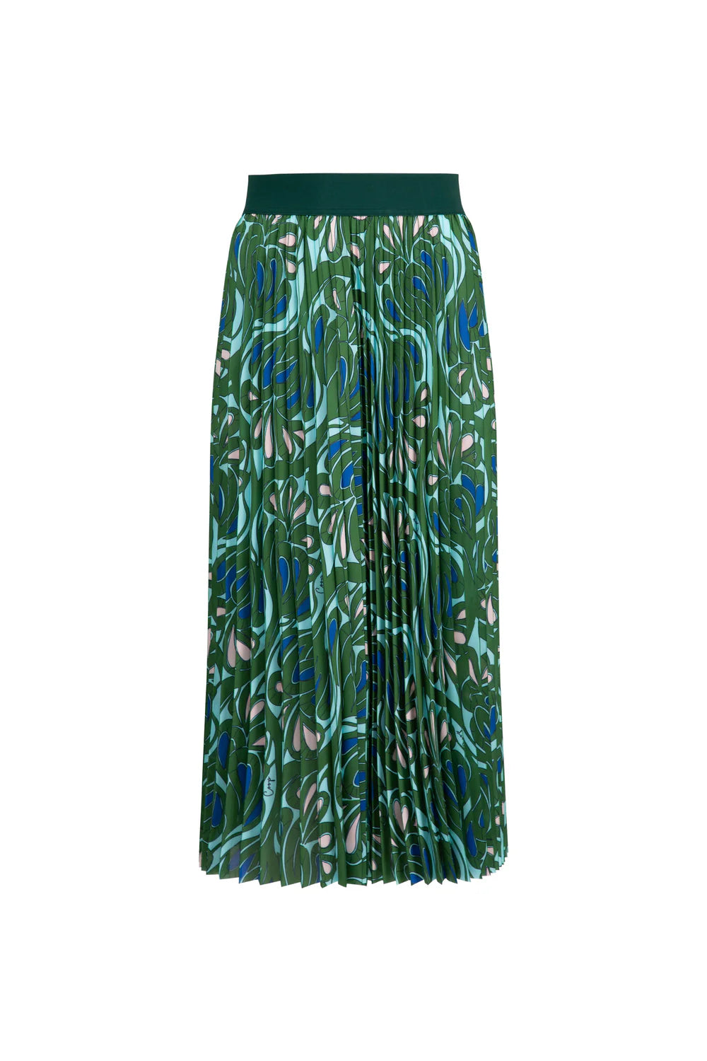 Coop Skipped a Pleat Skirt - Green + Blue