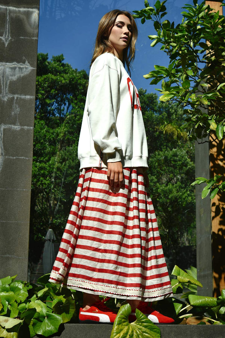 Cooper Forward Motion Skirt - Red/Natural Stripe - Shop 9