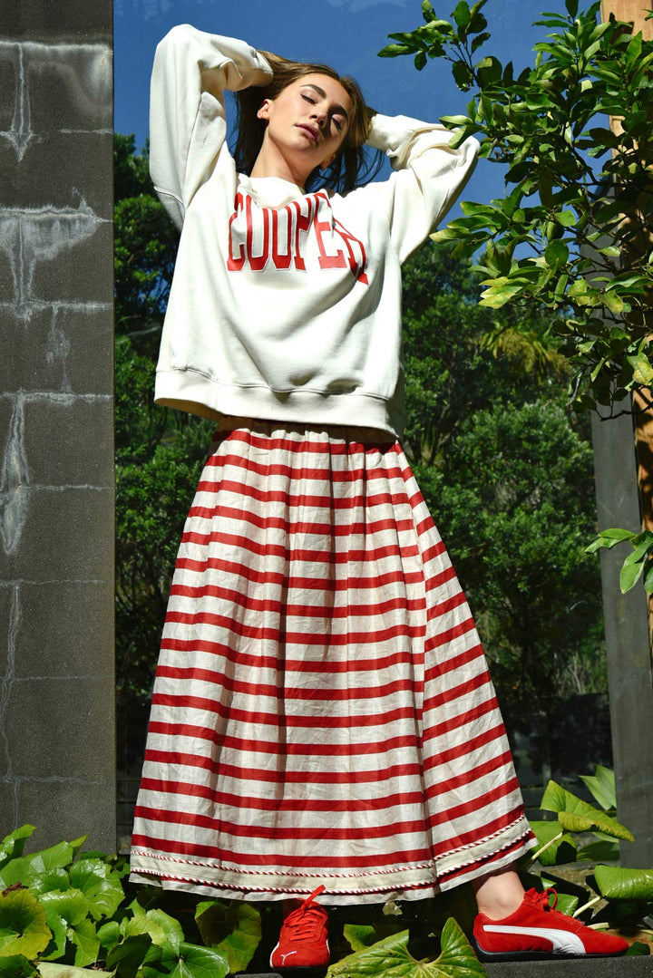 Cooper Forward Motion Skirt - Red/Natural Stripe - Shop 9