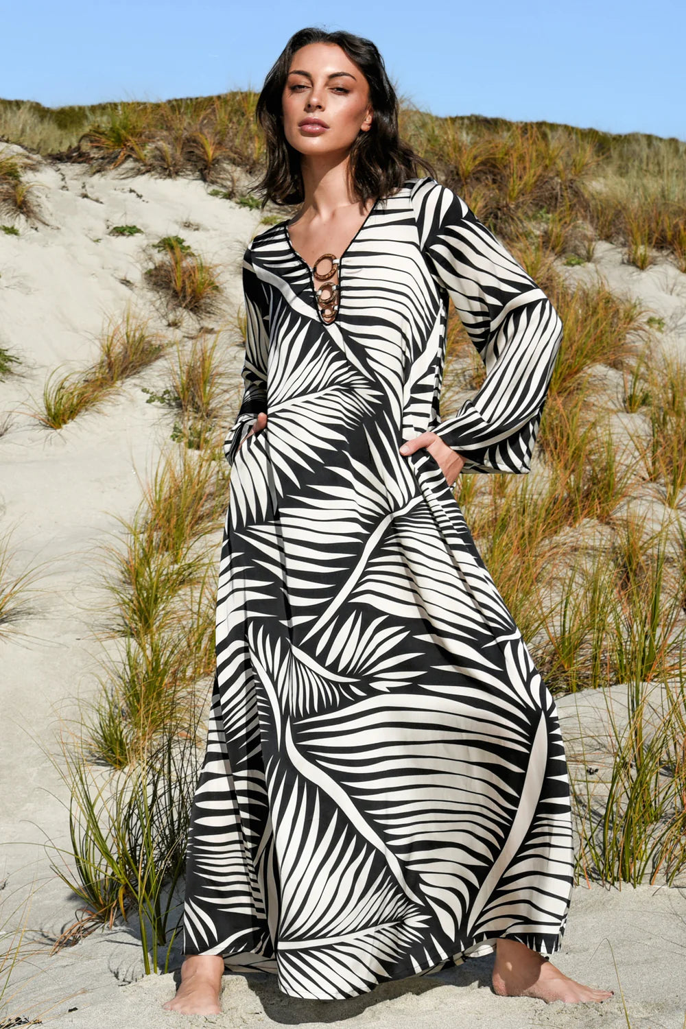 Cooper Ring Me Later Dress - Black Palms - Shop 9