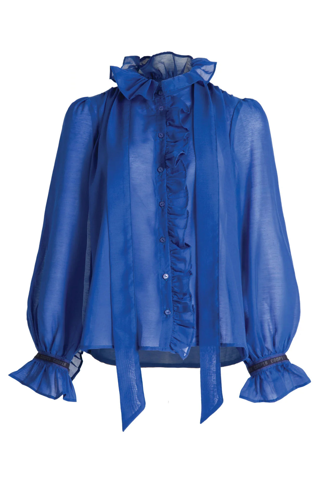 Cooper Ruffle Act Blouse - Cobalt - Shop 9