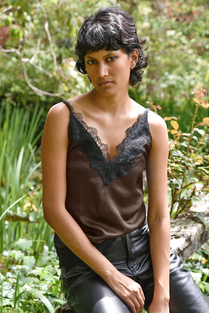 Cooper Treble Lace Camisole - Chocolate - Shop 9
