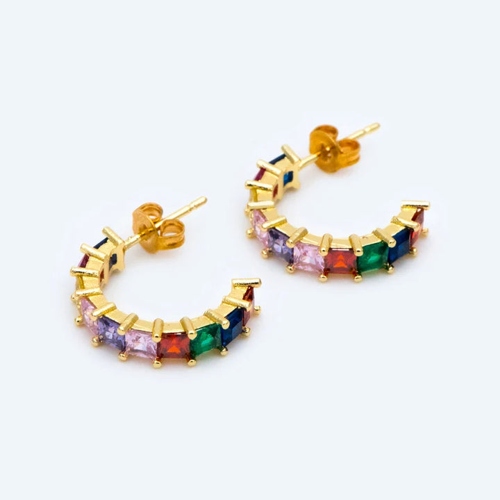 Crystal and Cord Alora Half Hoop Gold-Tone Earrings - Shop 9