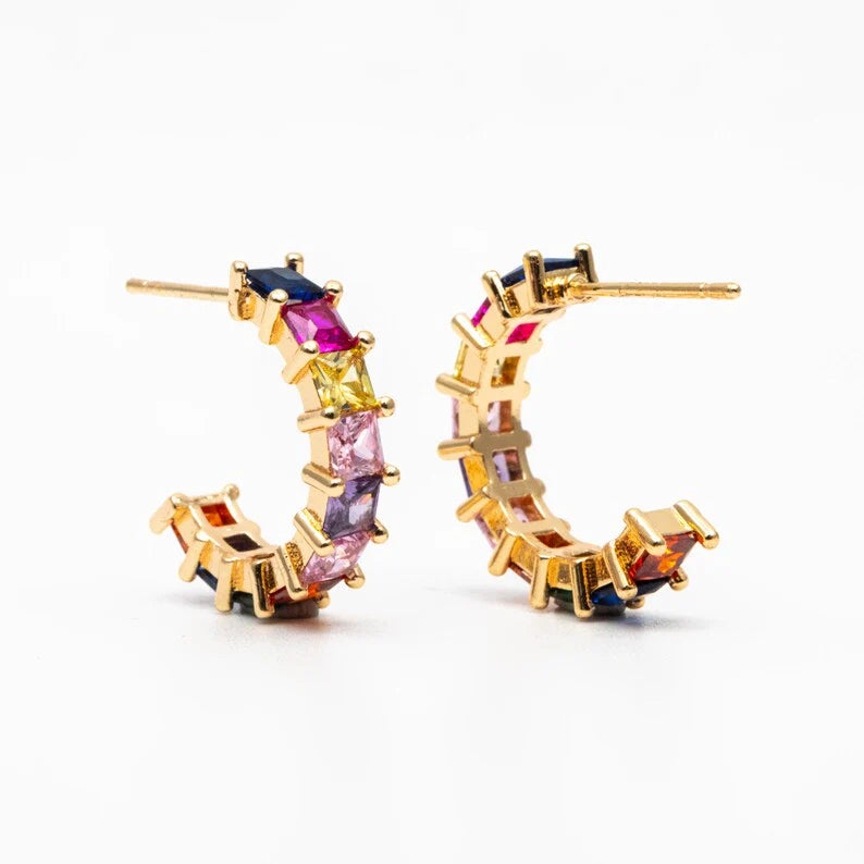Crystal and Cord Alora Half Hoop Gold-Tone Earrings - Shop 9