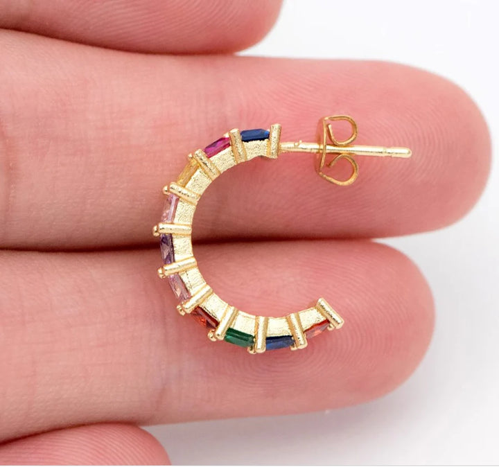 Crystal and Cord Alora Half Hoop Gold-Tone Earrings - Shop 9