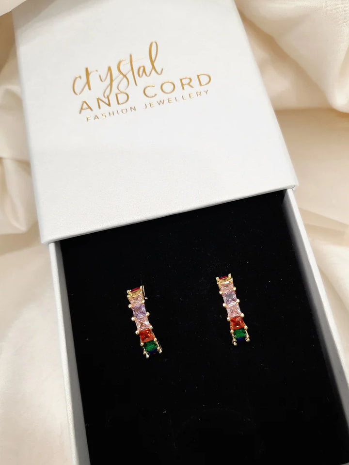 Crystal and Cord Alora Half Hoop Gold-Tone Earrings - Shop 9