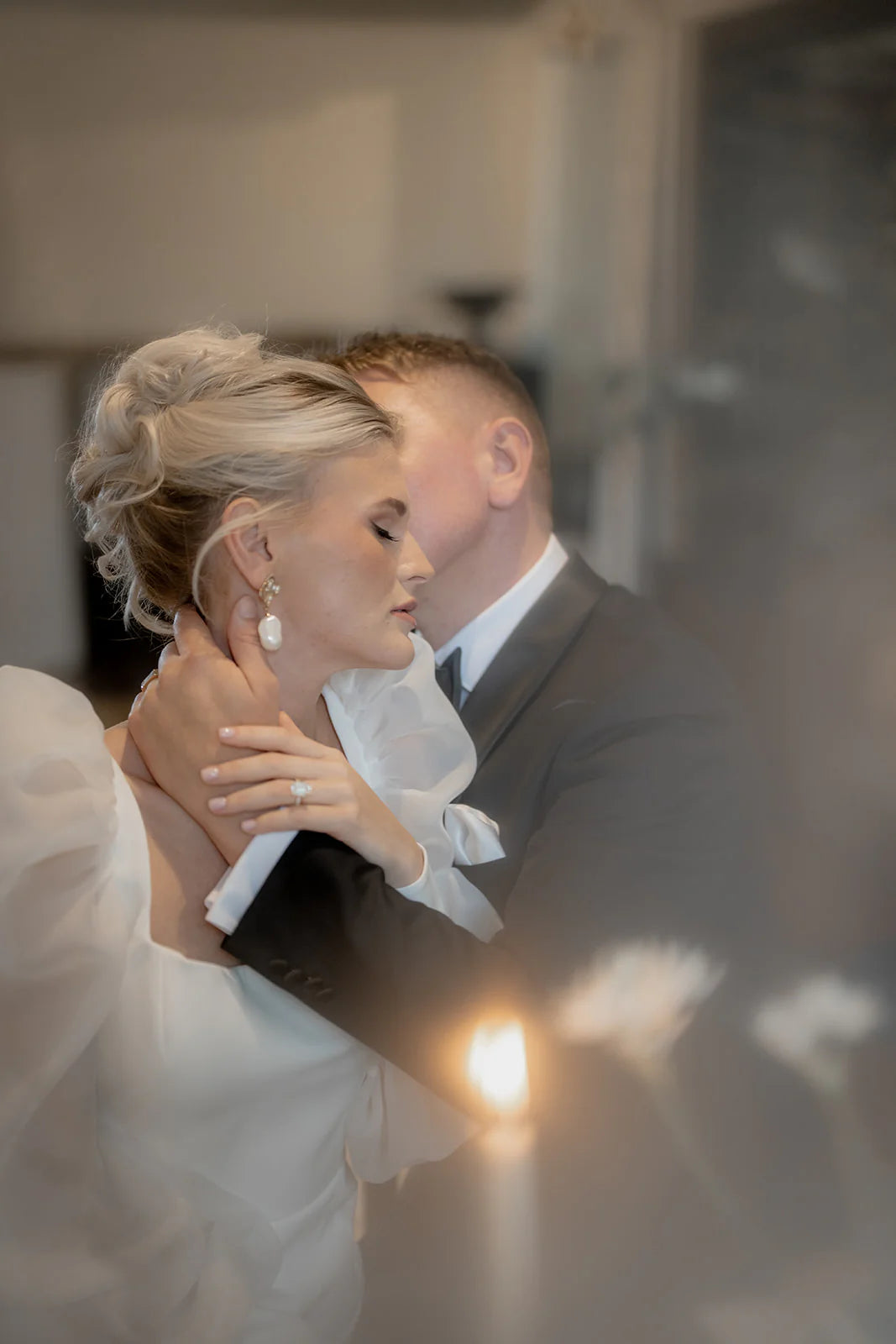 Crystal and Cord Monica - Faux Pearl drop and gold tone petal flower earrings - Shop 9