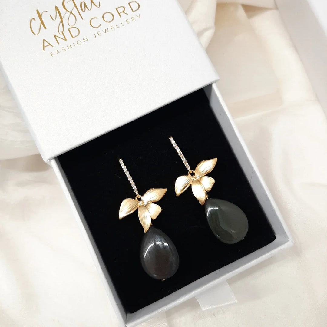 Crystal and Cord Stevie Earrings