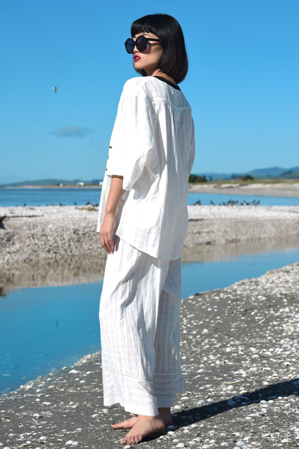 Curate Leg Work Pant - White - Shop 9