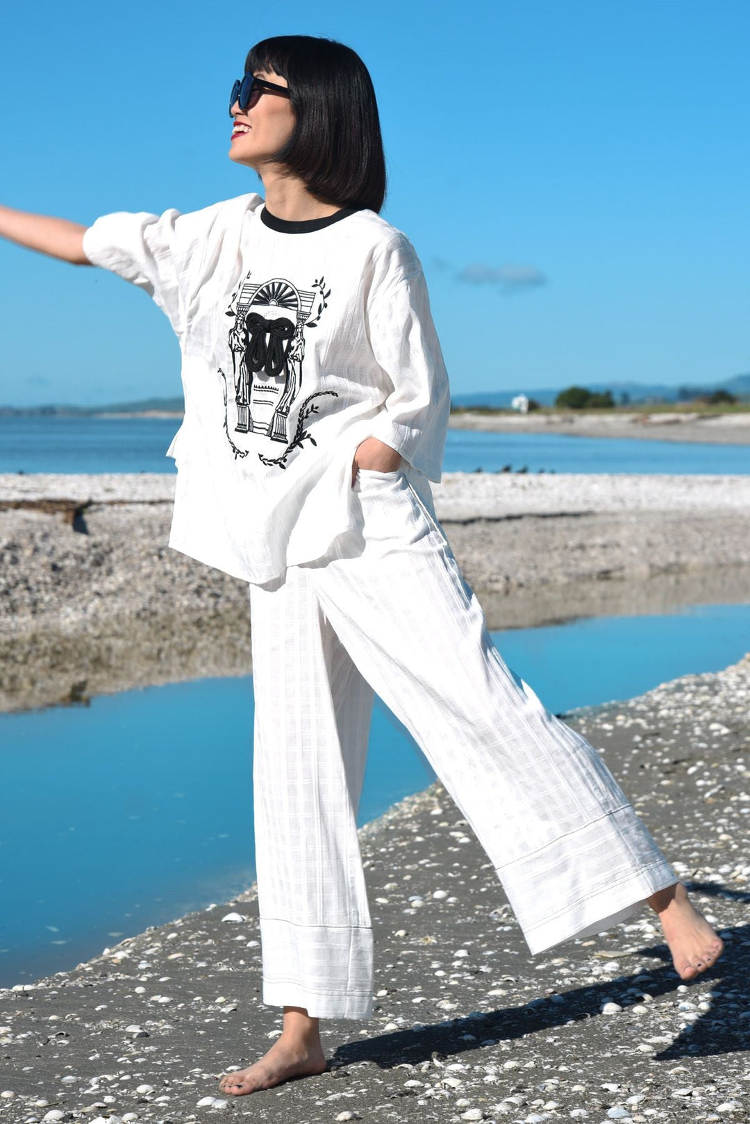 Curate Leg Work Pant - White - Shop 9